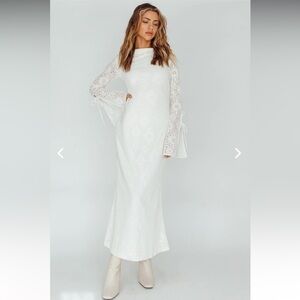 Selfie Leslie long sleeve white dress dress